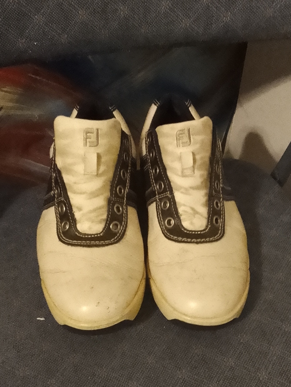 FootJoy White and Black Slip-On Golf Sneakers